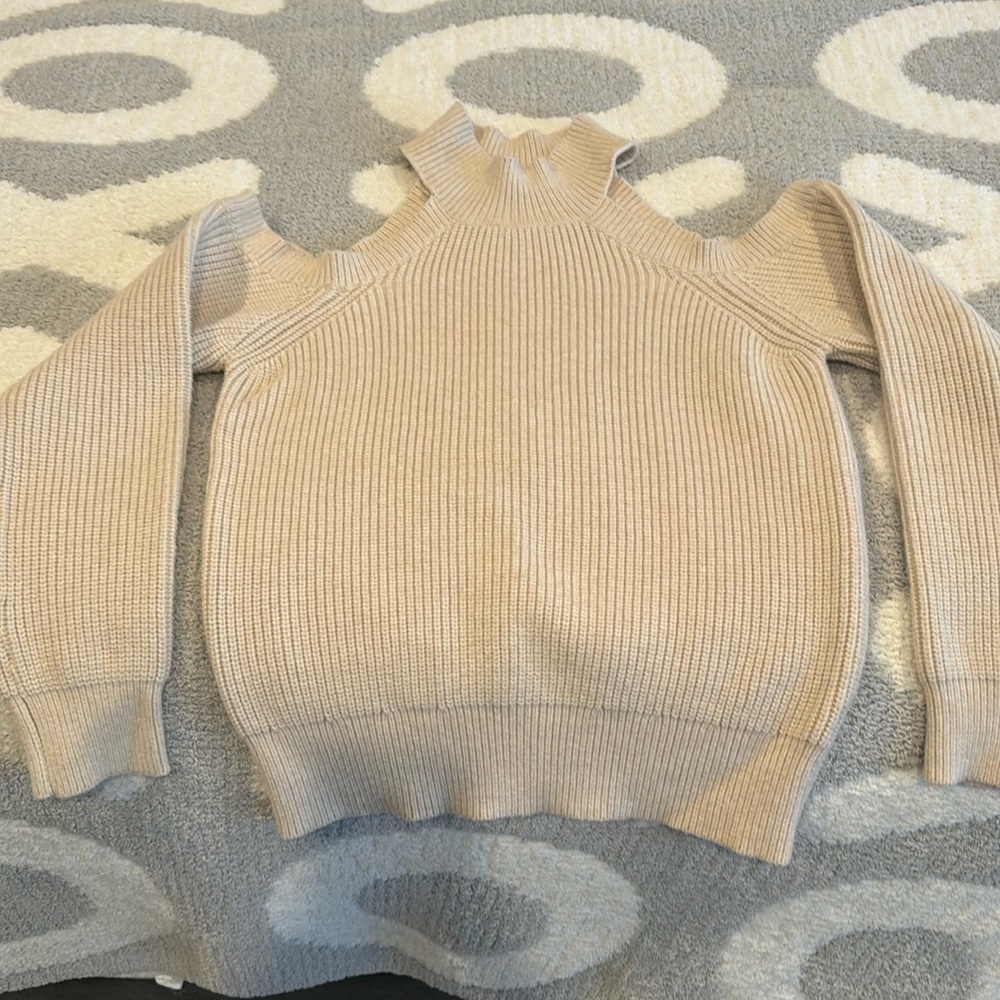 ASTR the Label Cold Shoulder Mock Neck Sweater